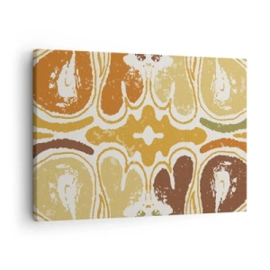 Bild auf Leinwand - Leinwandbild - Warme abstrakte Muster in Gelb- und Brauntönen - 70x50cm - Sentimentale Abstraktion - Moderne Wanddekoration für Wohnzimmer und Schlafzimmer ARTTOR