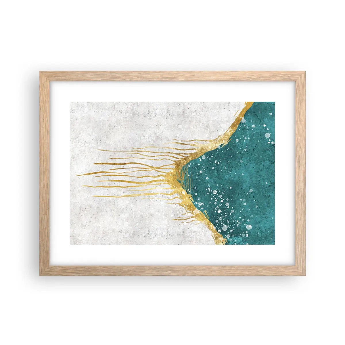Poster in einem Rahmen aus heller Eiche - Goldene Flut - 40x30 cm