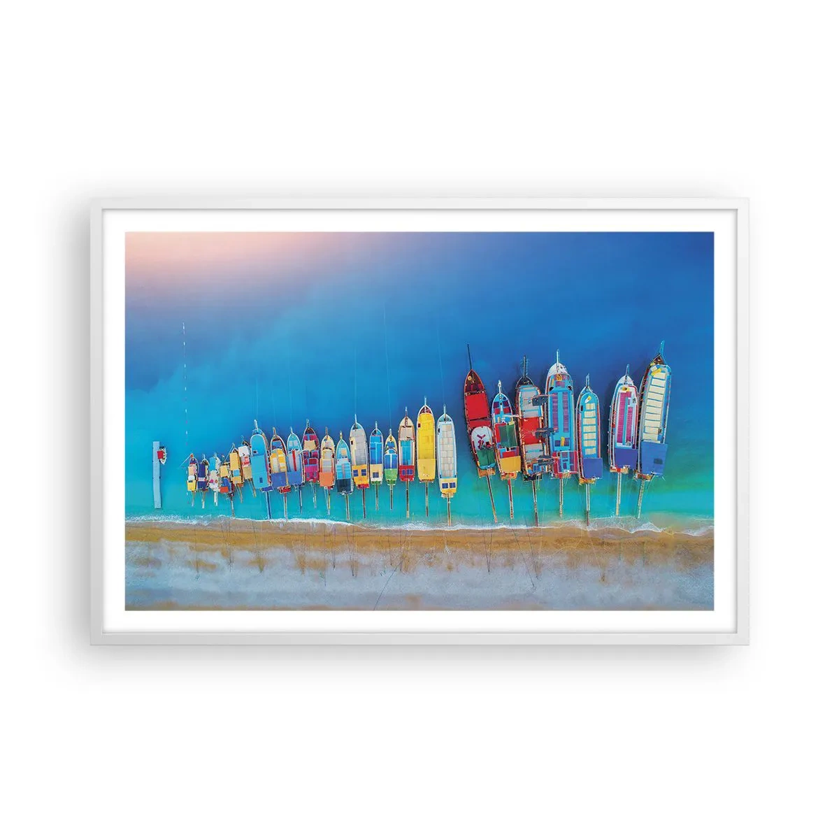 Poster in einem weißen Rahmen - Aus der Vogelperspektive - 91x61 cm