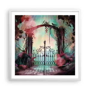 Poster in einem weißen Rahmen - Geheimer Garten - 60x60 cm