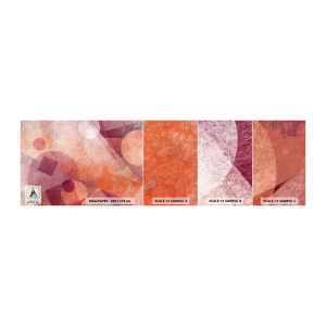 Fototapetenmuster Standard Eco - Geometrische Transformationen in Pink - Abstraktion, Stück, Modernes Muster - 100x30 cm