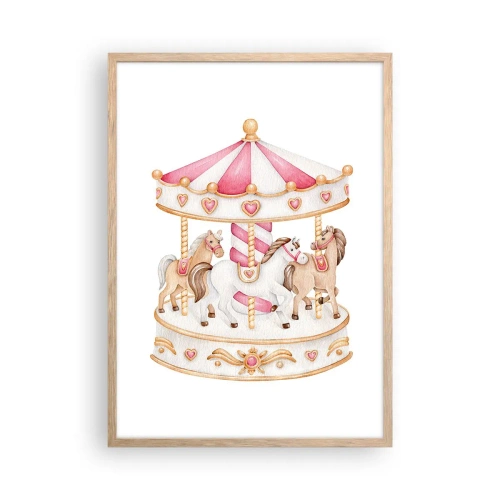 Poster in einem Rahmen aus heller Eiche - Süße Welt der Kindheit - 50x70 cm