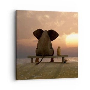 Bild auf Leinwand - Leinwandbild - Es tut gut zusammen zu schweigen - 30x30 cm