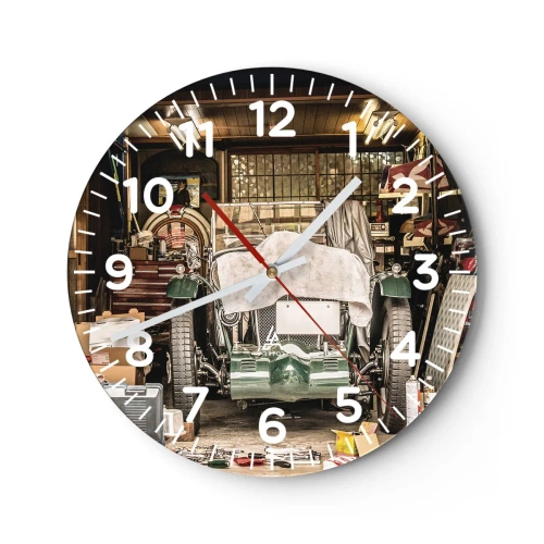 Wanduhr - Glasuhr - Zurück in die Vergangenheit - 30x30 cm
