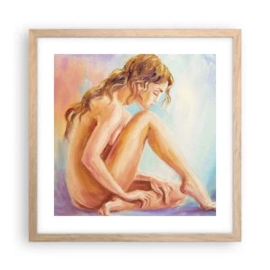 Poster in einem Rahmen aus heller Eiche - Akt der Jugend - 40x40 cm