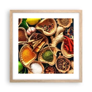 Poster in einem Rahmen aus heller Eiche - Nimm was du willst - 40x40 cm