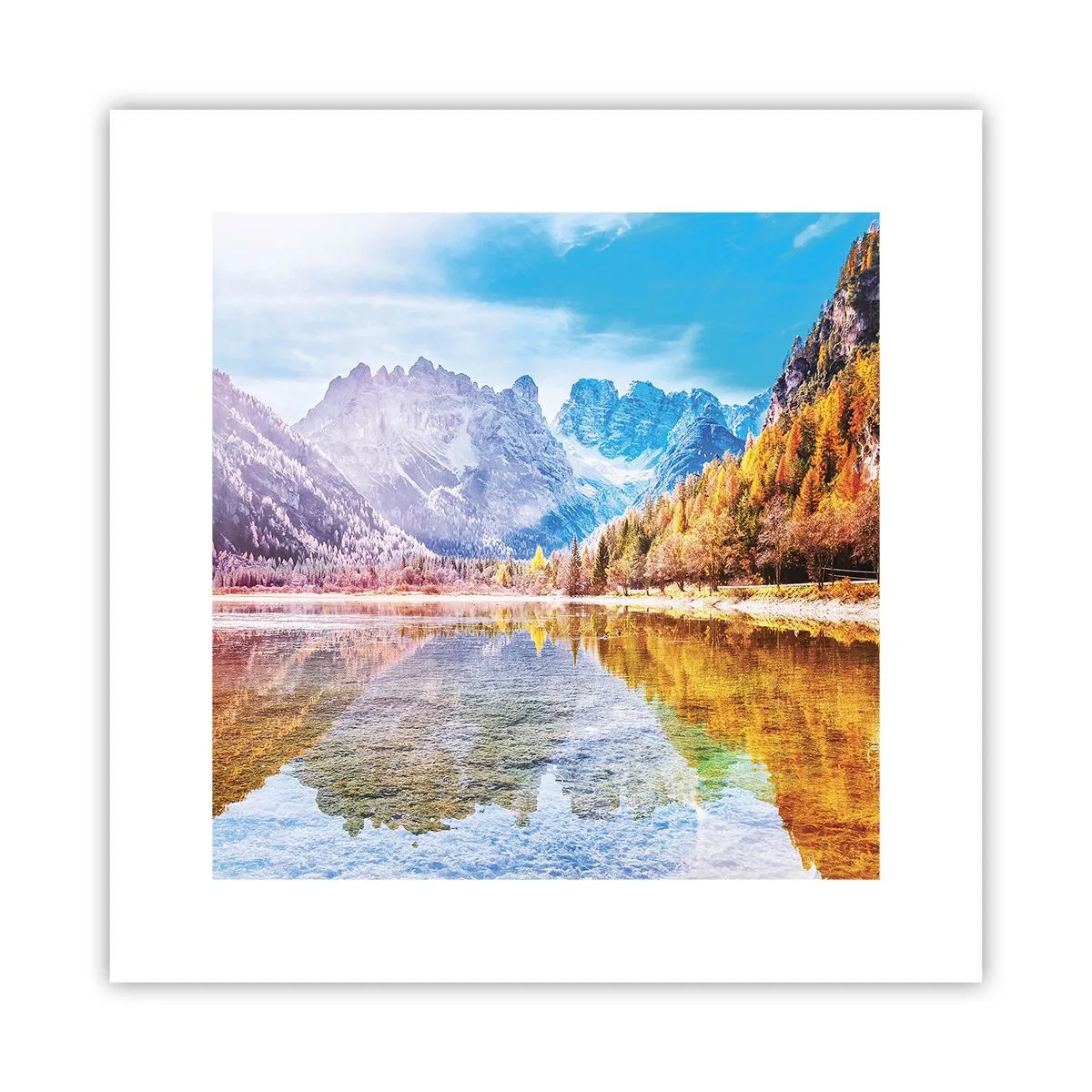 Poster - Und in den Bergen ist es schon Herbst - 30x30 cm