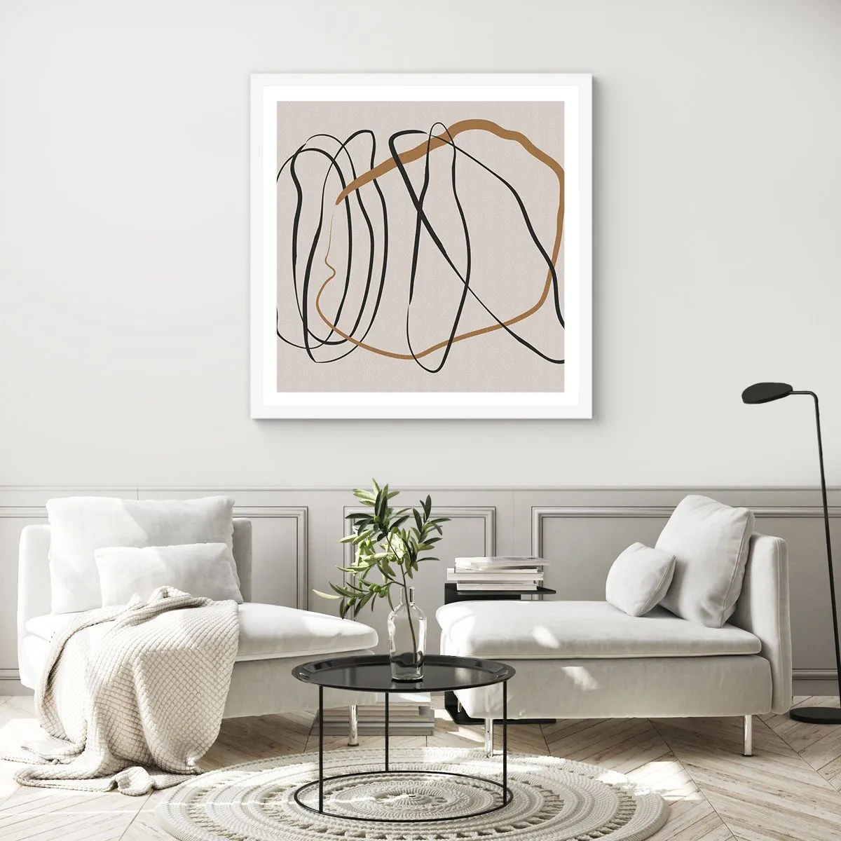 Poster in einem weißen Rahmen - Komposition – Looptanz - 40x40 cm