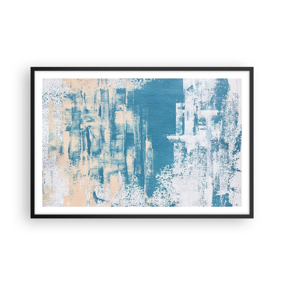 Poster in einem schwarzem Rahmen - Durch einen Eiszapfen - 91x61 cm