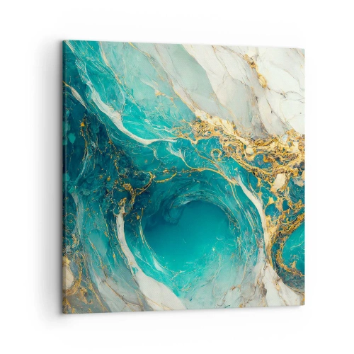 Bild auf Leinwand - Leinwandbild - Komposition mit Goldadern - 50x50 cm