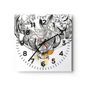 Wanduhr - Glasuhr - Ecken des Überflusses - 40x40 cm