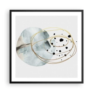 Poster in einem schwarzem Rahmen - Vom Weltraum umarmt - 60x60 cm