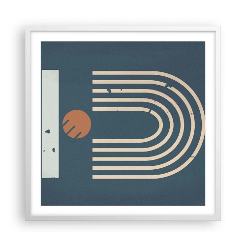 Poster in einem weißen Rahmen - Geometrie auf dem Granatapfel - 60x60 cm