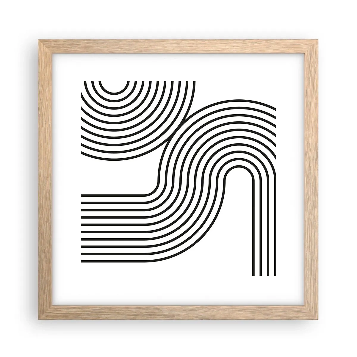 Poster in einem Rahmen aus heller Eiche - An der Kurve - 30x30 cm