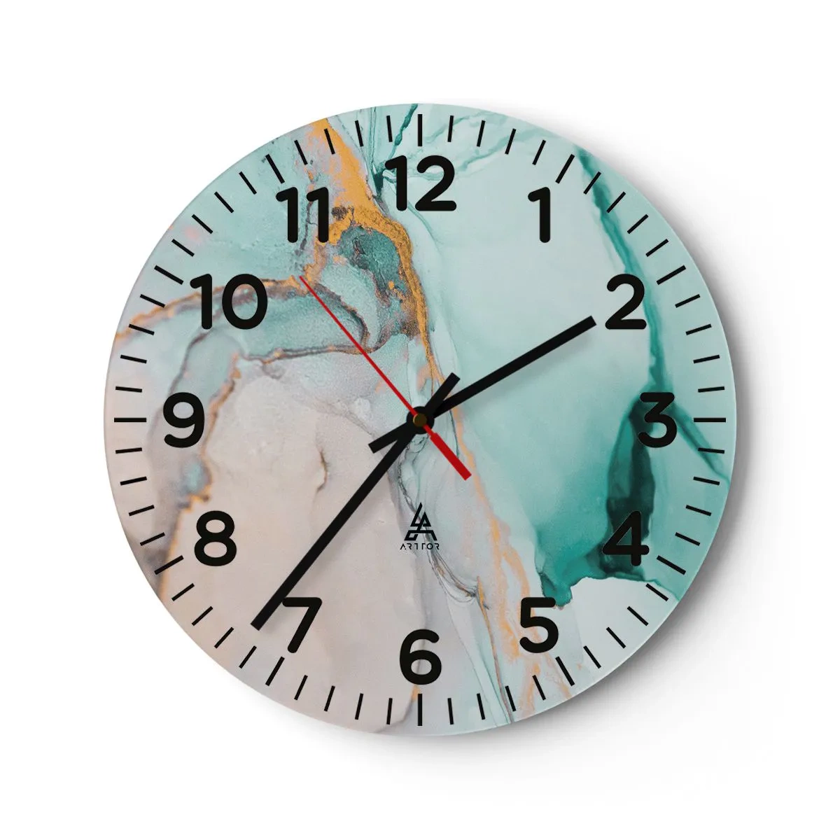 Wanduhr - Glasuhr - Ein Tanz der Formen und Farben - 30x30 cm