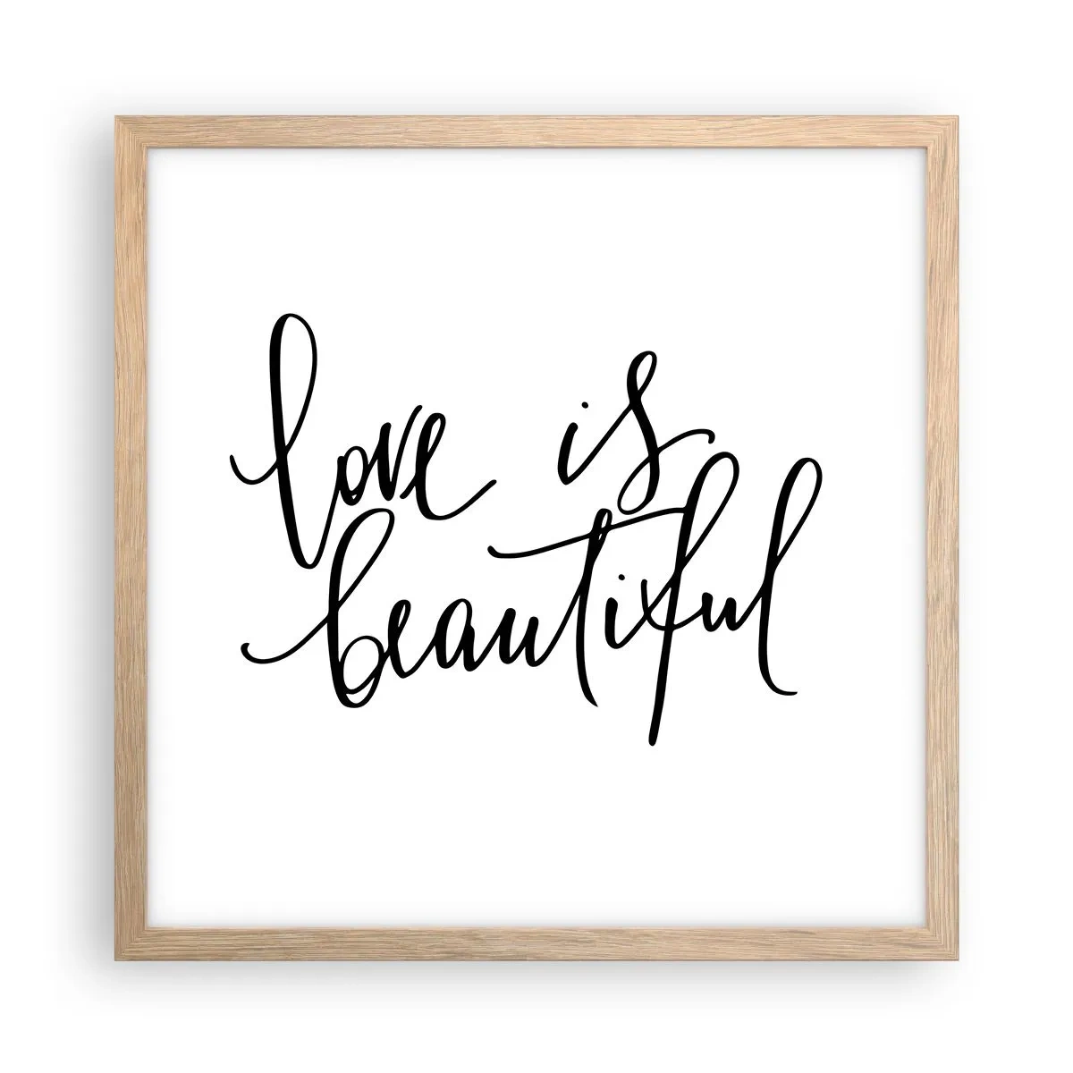 Poster in einem Rahmen aus heller Eiche - Lies und wiederhol - 40x40 cm