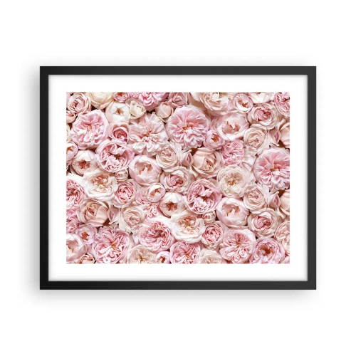 Poster in einem schwarzem Rahmen - Auf Rosen gebettet - 50x40 cm