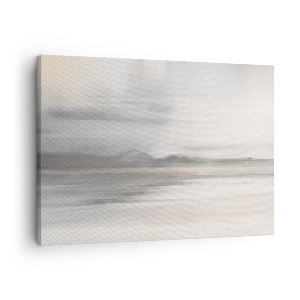Bild auf Leinwand - Leinwandbild - Eine subtile Landschaft in Grau- und Beigetönen - 70x50cm - Nachdenkliche Distanz - Moderne Wanddekoration für Wohnzimmer und Schlafzimmer ARTTOR