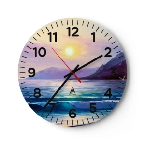 Wanduhr - Glasuhr - Wasser- und Luftkristall - 30x30 cm