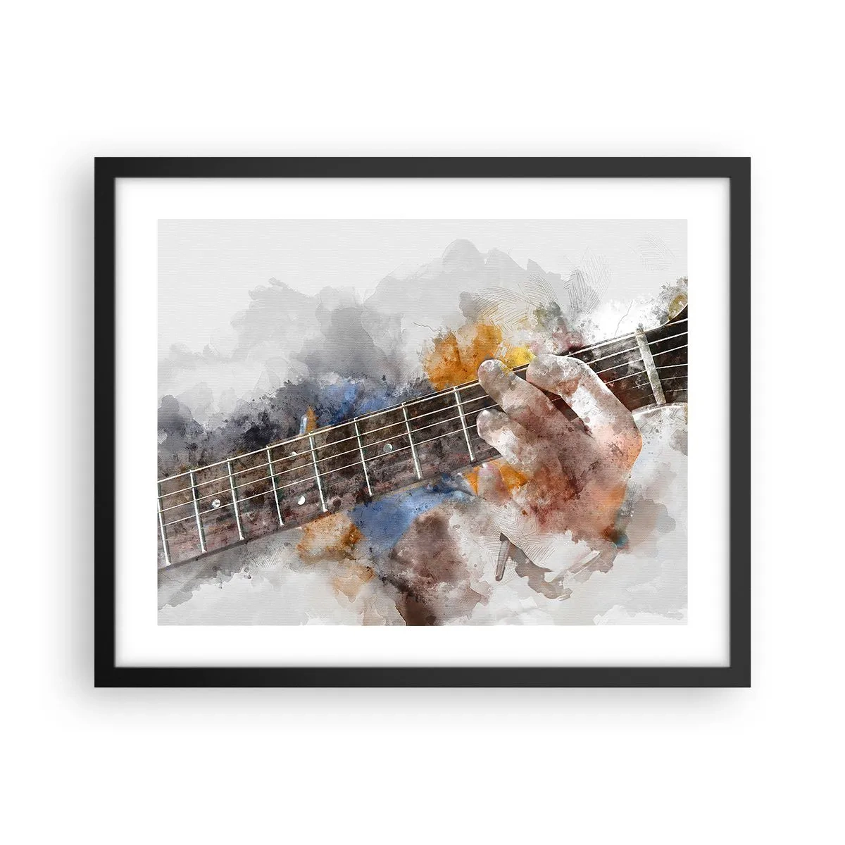 Poster in einem schwarzem Rahmen - Poesie zwischen den Saiten - 50x40 cm