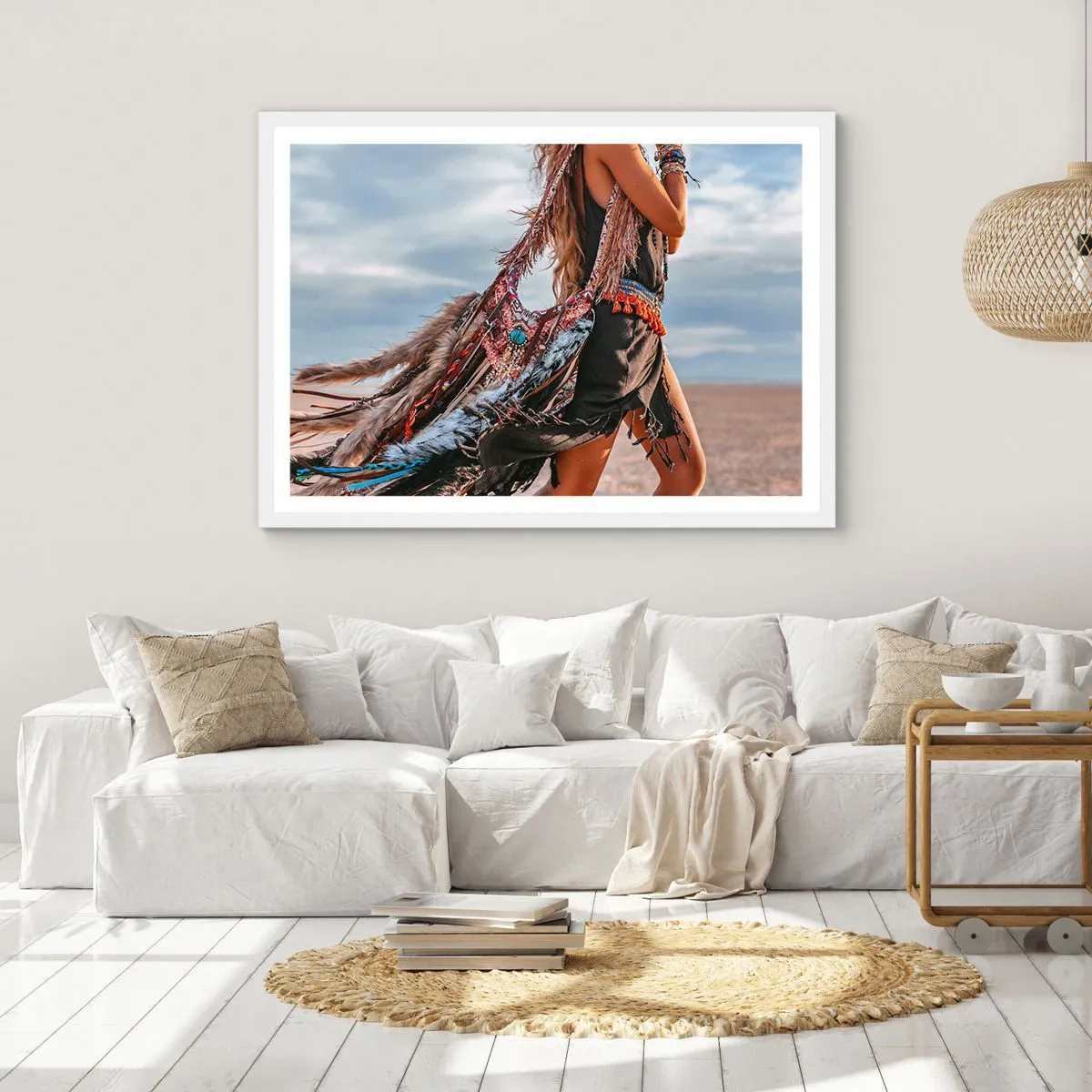 Poster in einem weißen Rahmen - Das Mädchen des Schamanen - 100x70 cm