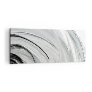 Bild auf Leinwand - Leinwandbild - Ein monochromer Wirbel in Grau- und Schwarztönen - 120x50cm - Orbitale Komposition - Moderne Wanddekoration für Wohnzimmer und Schlafzimmer ARTTOR