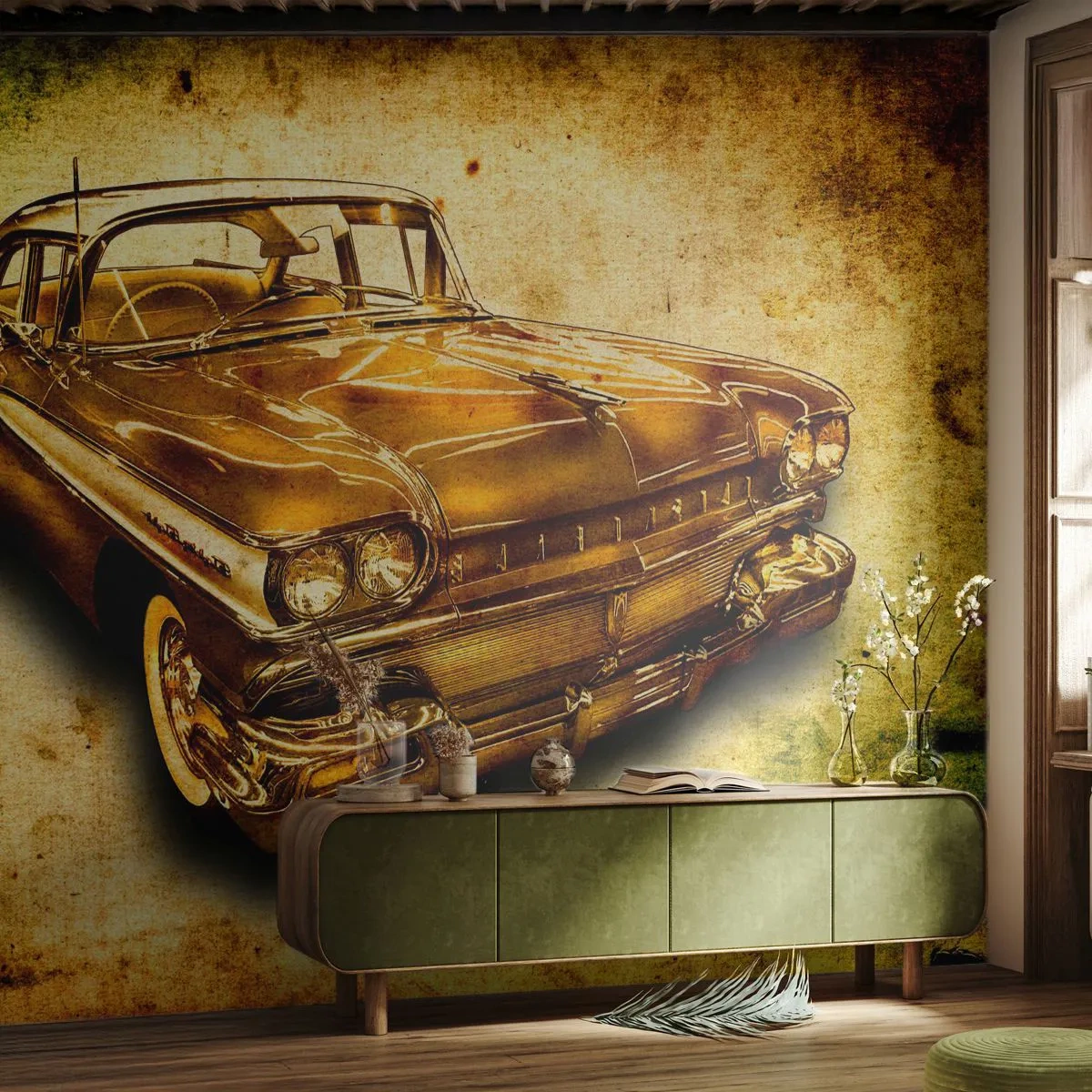 Fototapete Premium Canvas - Die unvergängliche Schönheit der Klassiker - Automobil, Klassisches Auto, Hobby - 250x175 cm