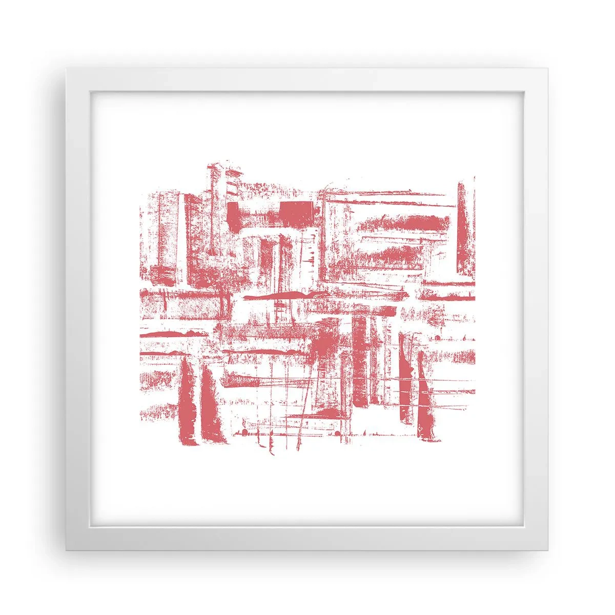 Poster in einem weißen Rahmen - Die rote Stadt - 30x30 cm