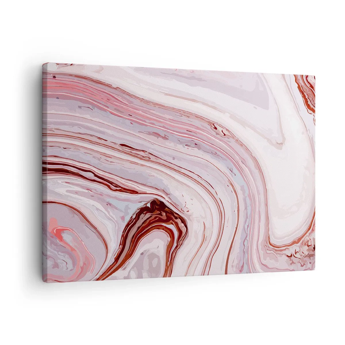 Bild auf Leinwand - Leinwandbild - Abstraktes Muster in Rosa und Weiß - 70x50cm - Geradeaus, dann rechts runter - Moderne Wanddekoration für Wohnzimmer und Schlafzimmer ARTTOR