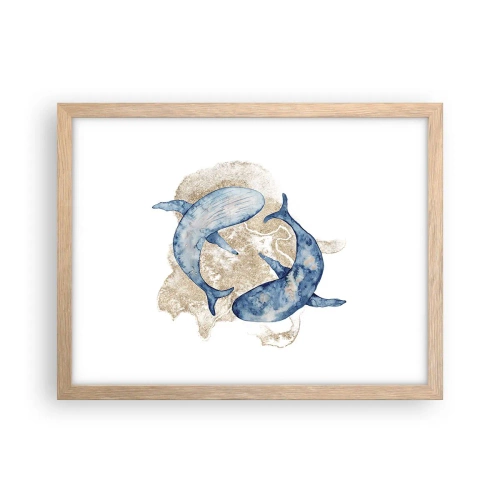 Poster in einem Rahmen aus heller Eiche - Freundschaft oder Liebe? - 40x30 cm