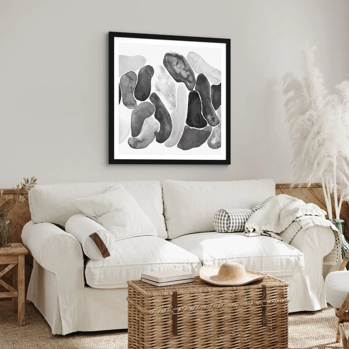 Poster in einem schwarzem Rahmen - Felsige Abstraktion - 60x60 cm