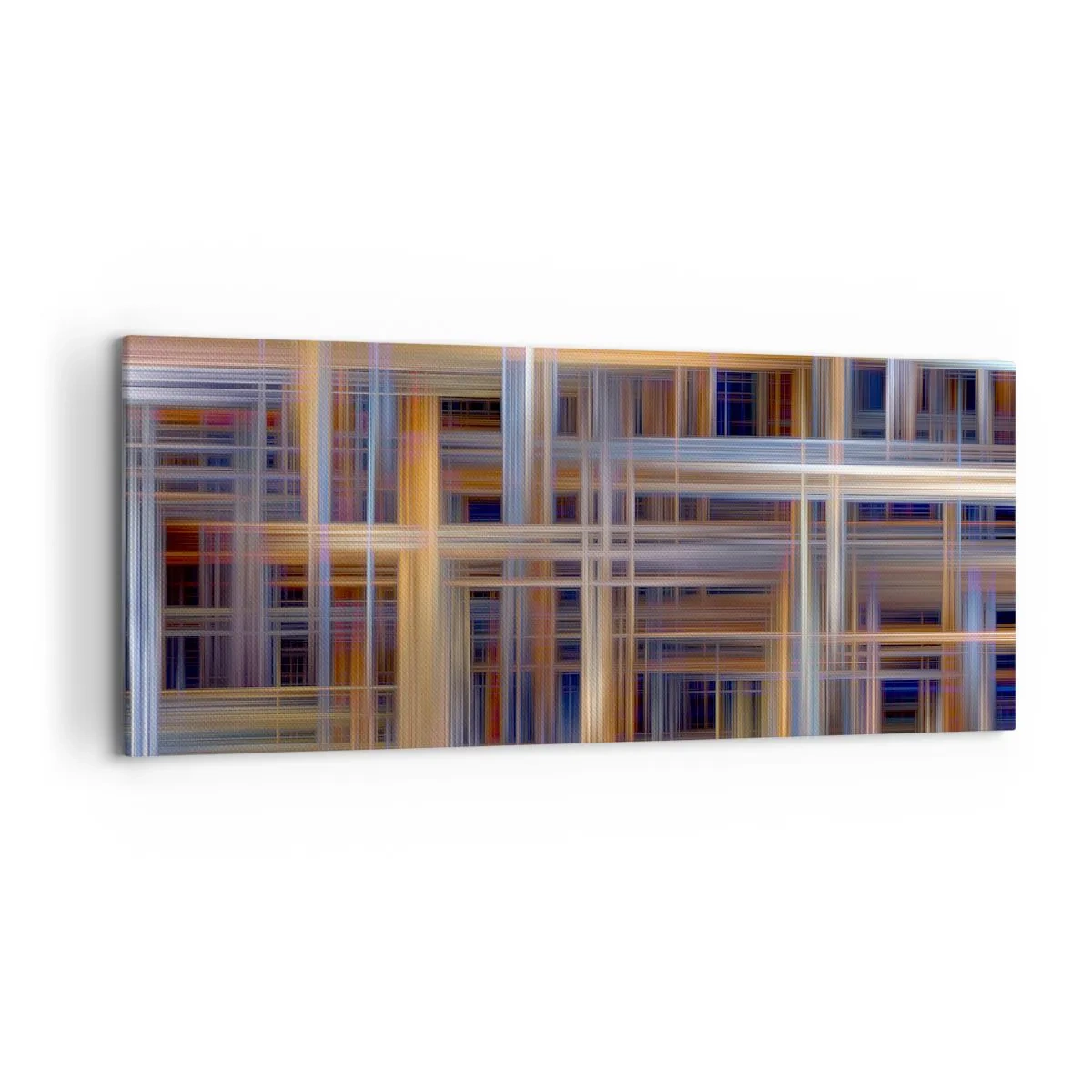 Bild auf Leinwand - Leinwandbild - Abstrakte geometrische Muster in Pastellfarben - 120x50cm - Aus Licht gewebt - Moderne Wanddekoration für Wohnzimmer und Schlafzimmer ARTTOR