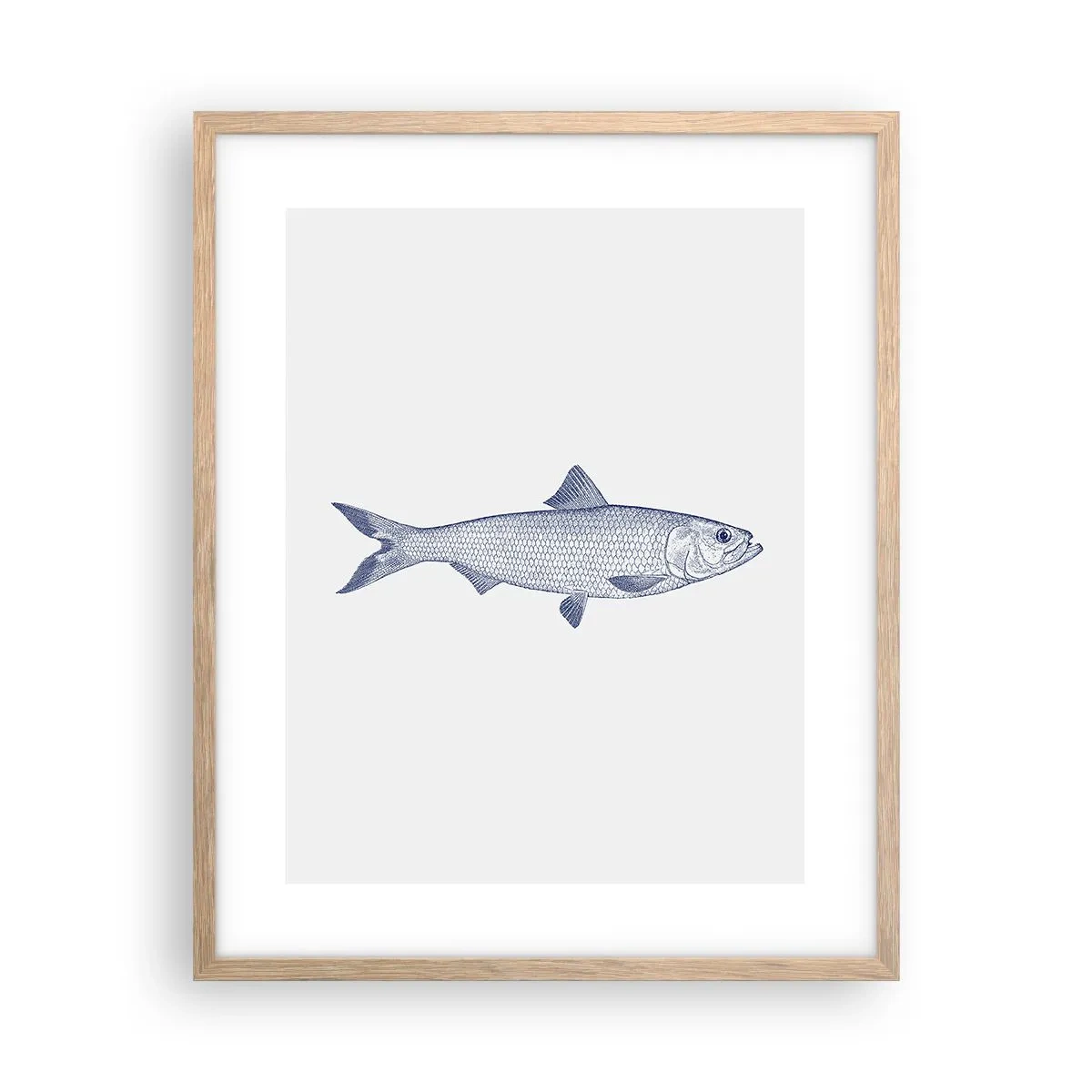 Poster in einem Rahmen aus heller Eiche - Grüße aus den nördlichen Meeren - 40x50 cm