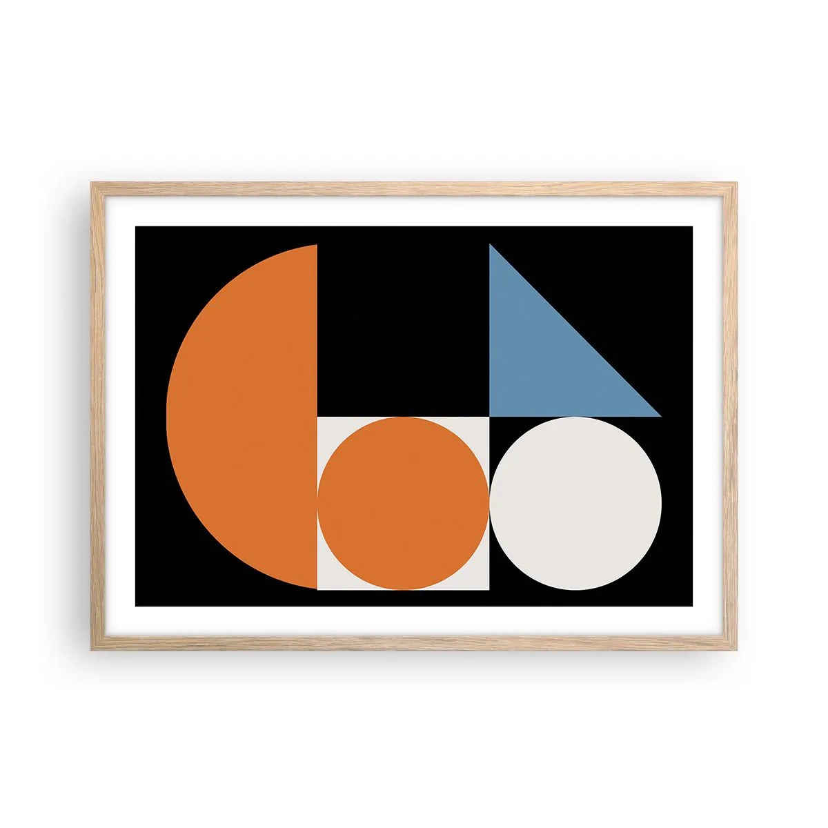 Poster in einem Rahmen aus heller Eiche - Bebilderte Anordnung - 70x50 cm