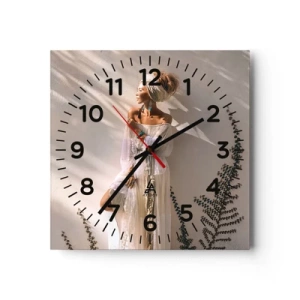Wanduhr - Glasuhr - Die Sonne und das Mädchen - 40x40 cm