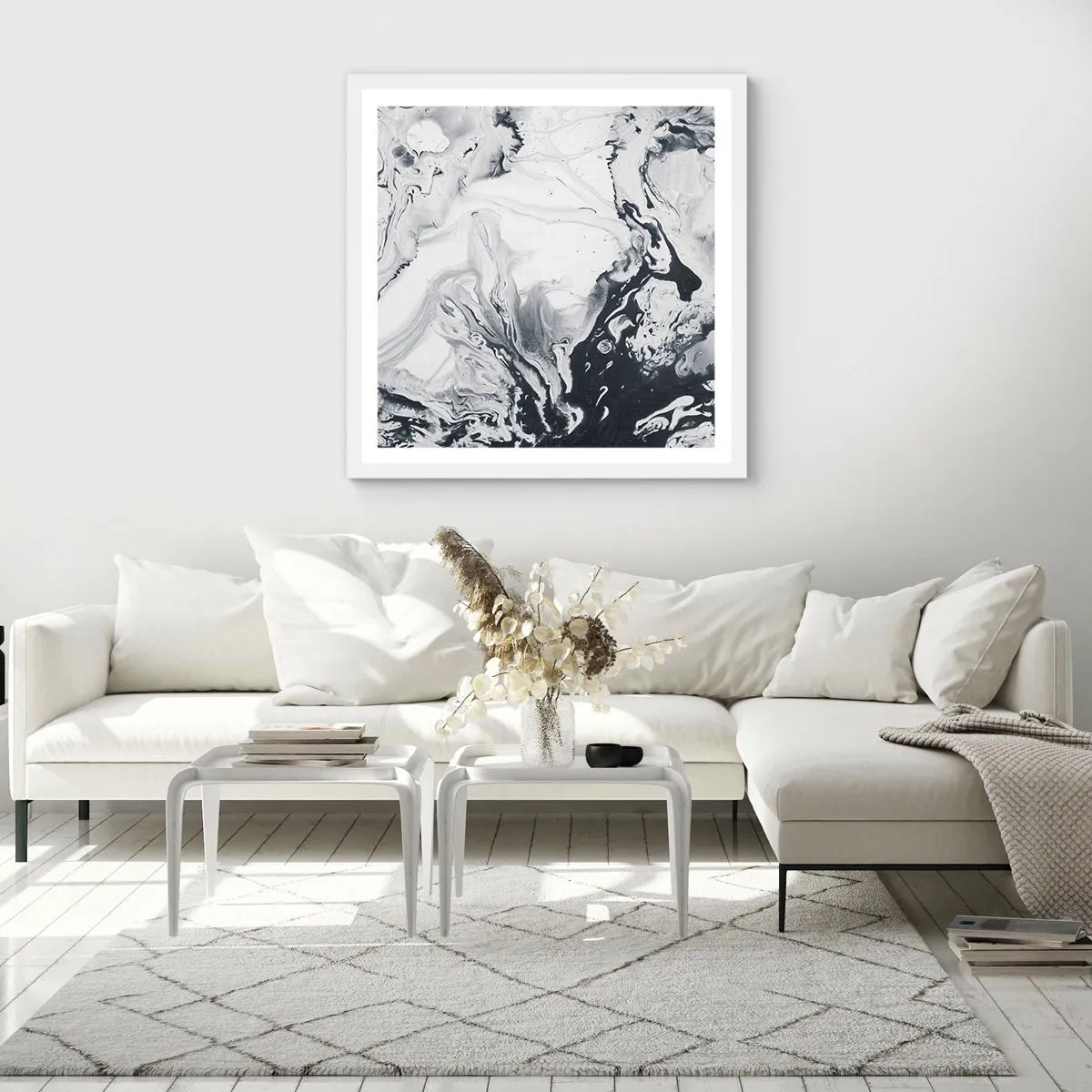 Poster in einem weißen Rahmen - Das Innere der Erde - 40x40 cm