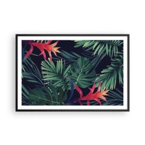 Poster in einem schwarzem Rahmen - Im Grünen in Flammen gehen - 91x61 cm