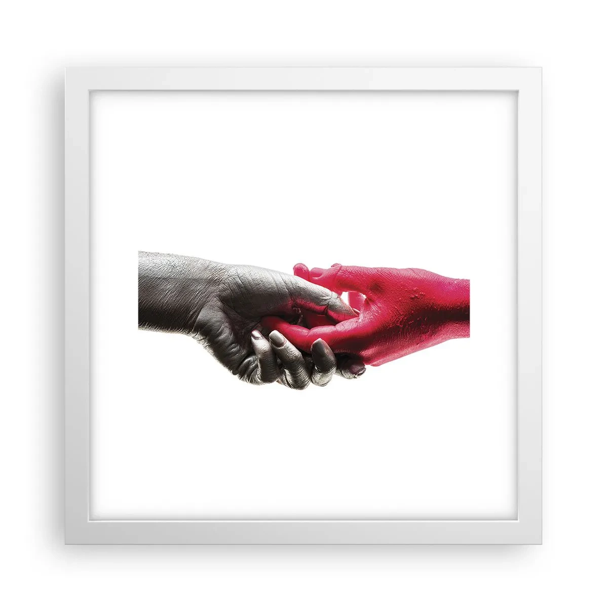 Poster in einem weißen Rahmen - Gemeinsam, obwohl anders - 30x30 cm