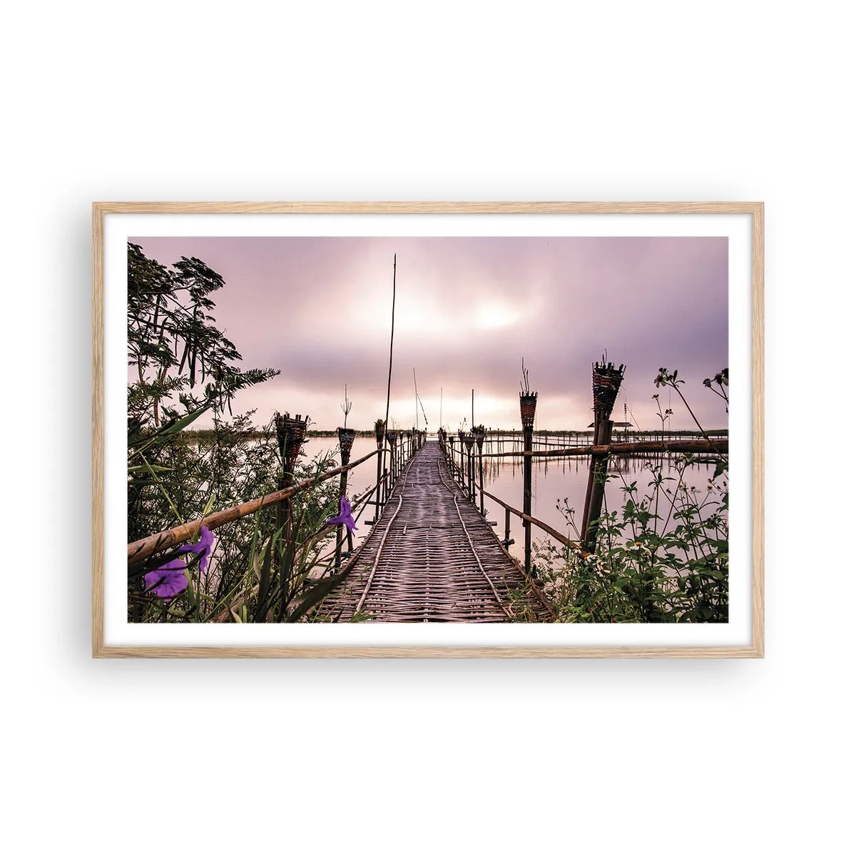 Poster in einem Rahmen aus heller Eiche - Frieden und Ruhe Asiens - 91x61 cm