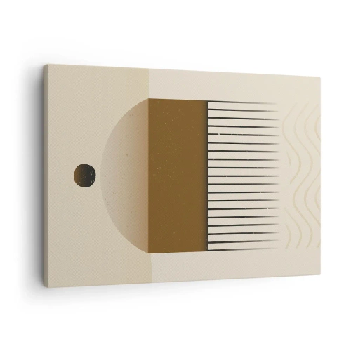 Bild auf Leinwand - Leinwandbild - Abstrakte geometrische Komposition in Beige- und Brauntönen - 70x50cm - Verschiedene Staaten - Moderne Wanddekoration für Wohnzimmer und Schlafzimmer ARTTOR