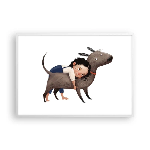 Poster in einem weißen Rahmen - Beste Freunde - 100x70 cm