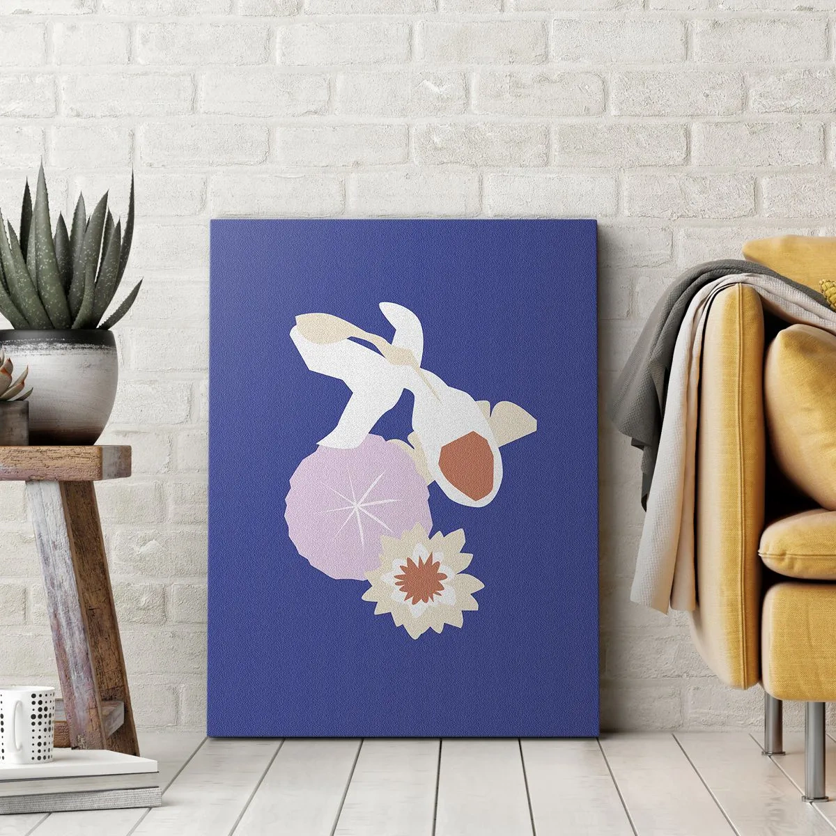 Bild auf Leinwand - Leinwandbild - Komposition von Blüten und Knospen - 55x100 cm