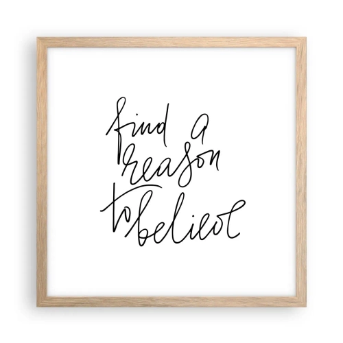 Poster in einem Rahmen aus heller Eiche - Es ist möglich - 40x40 cm