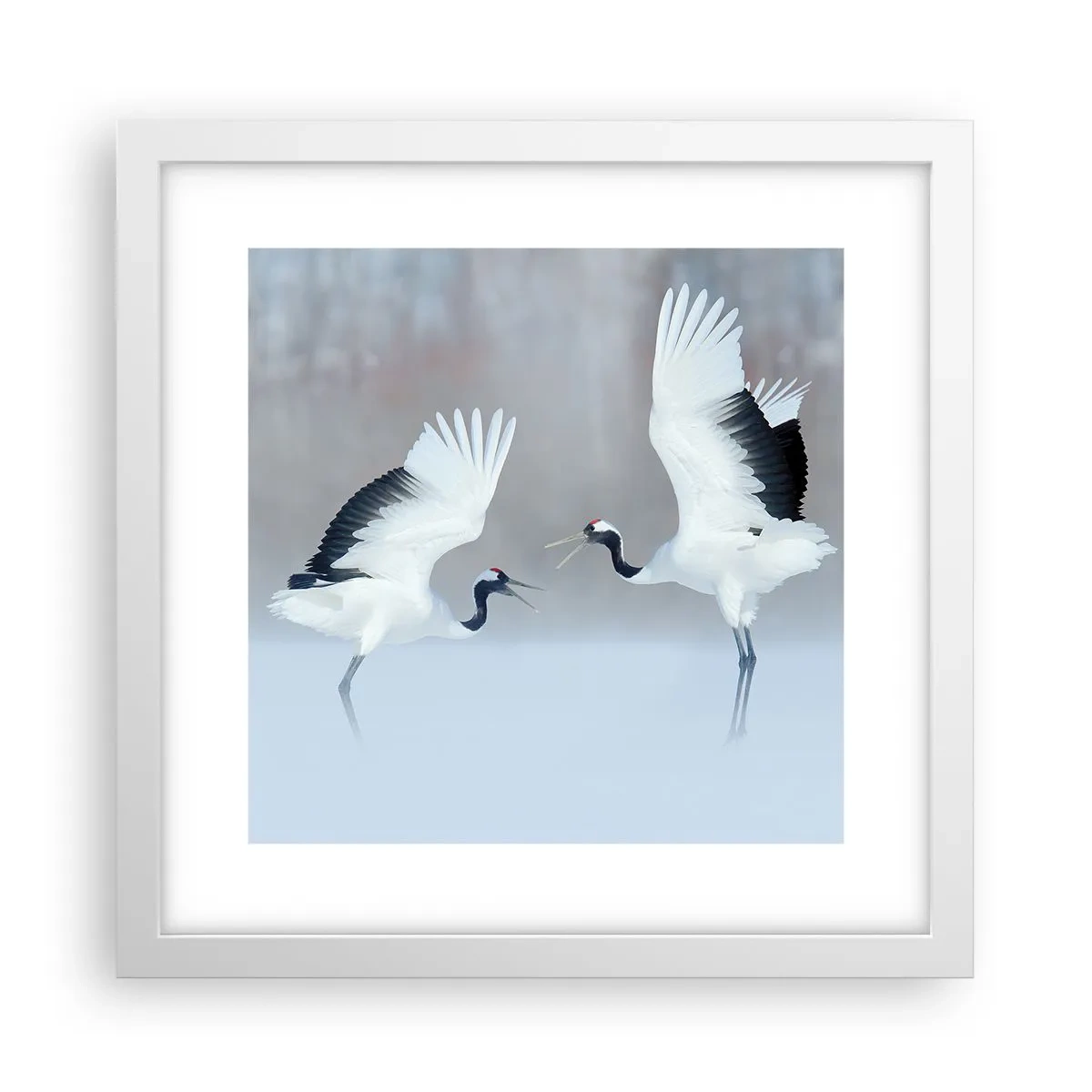 Poster in einem weißen Rahmen - Tanz im Nebel - 30x30 cm