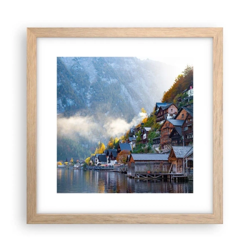 Poster in einem Rahmen aus heller Eiche - Alpenatmosphäre - 30x30 cm