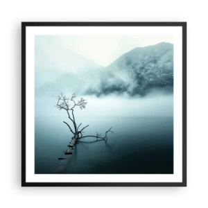 Poster in einem schwarzem Rahmen - Aus Wasser und Nebel - 60x60 cm