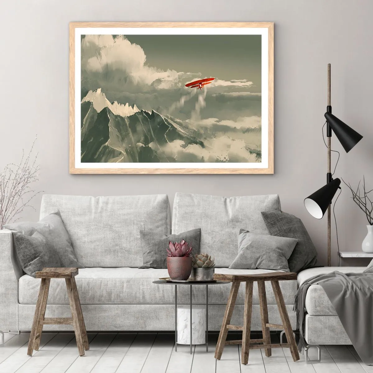 Poster in einem Rahmen aus heller Eiche - Furchtloser Pionier - 40x30 cm