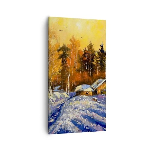 Bild auf Leinwand - Leinwandbild - Wintereindruck in der Sonne - 55x100 cm