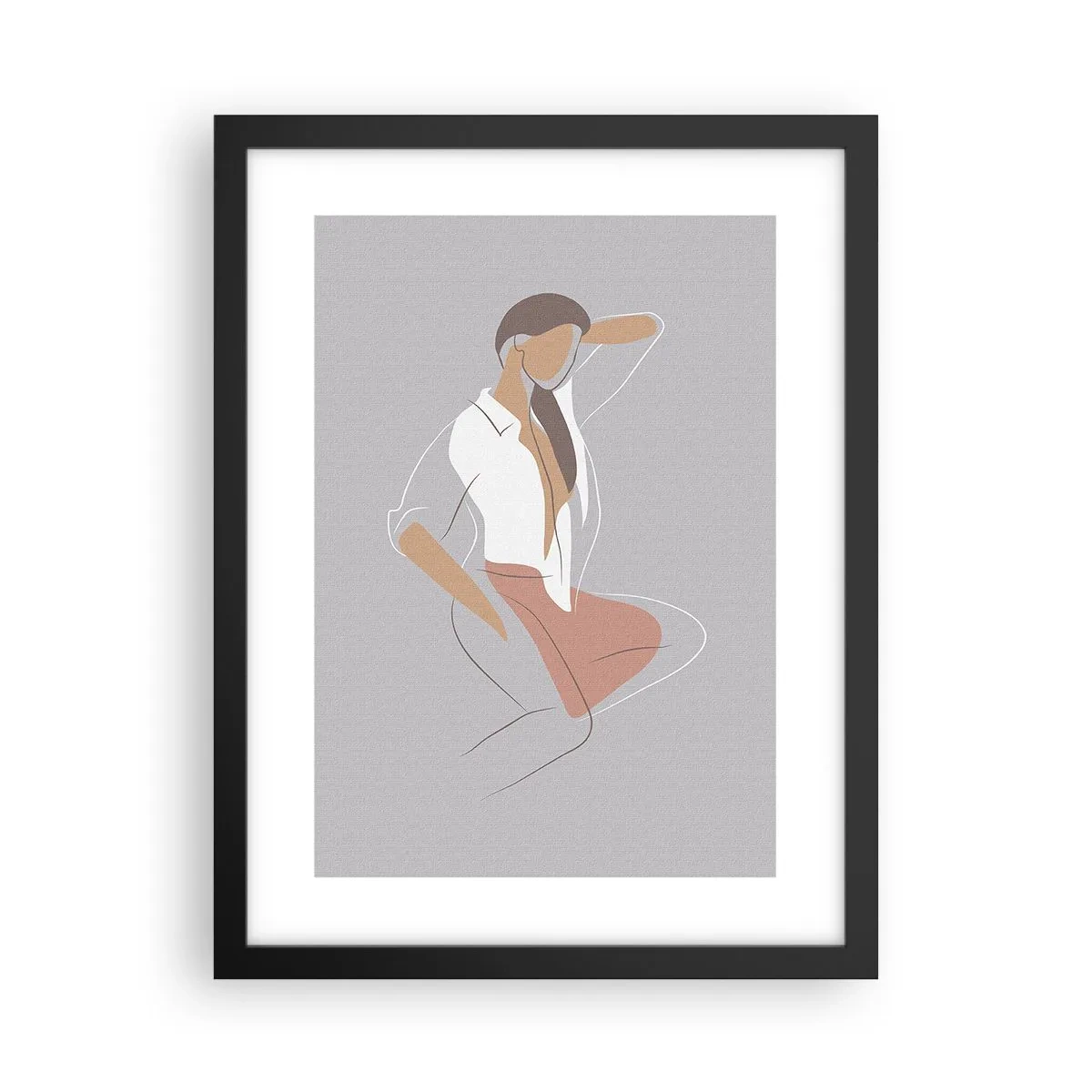 Poster in einem schwarzem Rahmen - Umriss der Anmut - 30x40 cm