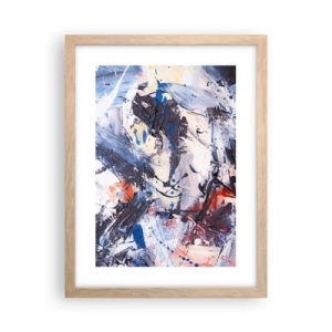 Poster in einem Rahmen aus heller Eiche - Verrückter Tanz der Abstraktion - 30x40 cm